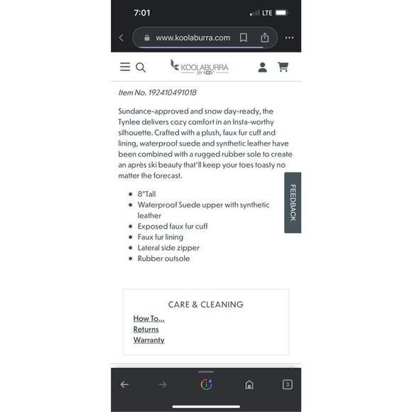 UGG by Koolaburra Tynlee Black Suede Leather Faux Fur Lined Zip Up Boots Winter - Picture 8 of 8